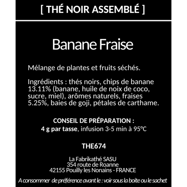 Thé noir Banane Fraise x20