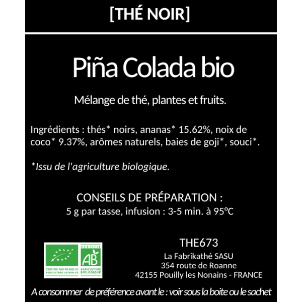 Thé noir Piña Colada BIO* x20