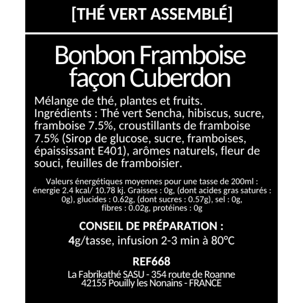 Bonbon Framboise façon Cuberdon x20