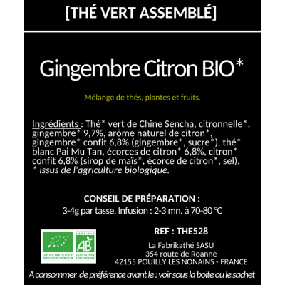 Gingembre Citron BIO*