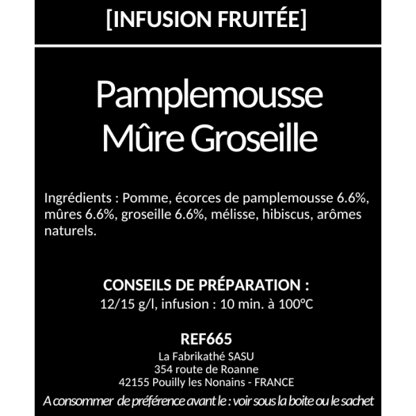 Infusion Pamplemousse Mûre Groseille x20