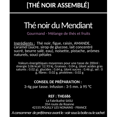 Thé noir du mendiant x20