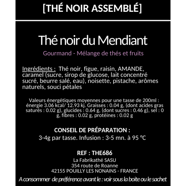 Thé noir du mendiant x20