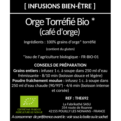 Infusion Orge Torréfié BIO* x20 Infusion Orge Torréfié BIO* x20