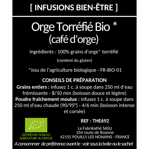 Infusion Orge Torréfié BIO* x20