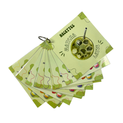 Memo recettes de matcha latte - format carré plastifier