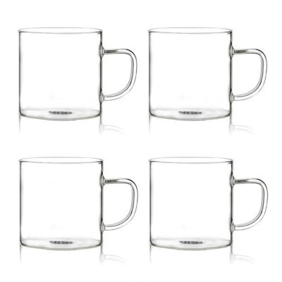 Lot de 4 tasses en verre borosilicate de 25 cl