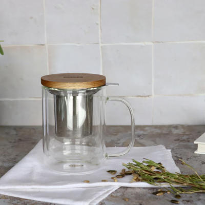 Tisanière Gustave en verre double paroi - 350ml - Accessoire pour le thé Tisanière Gustave en verre double paroi - 350ml - Accessoire pour le thé