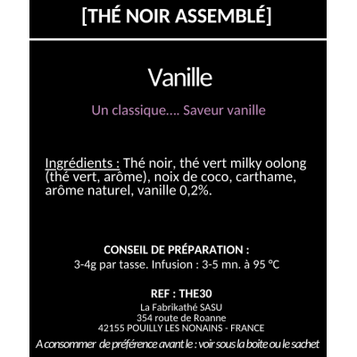 Contre-étiquette thé FBKT