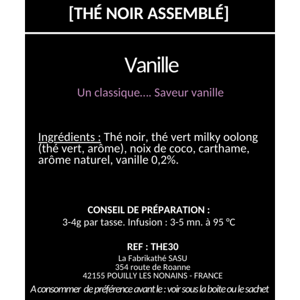 Thé noir Vanille x20