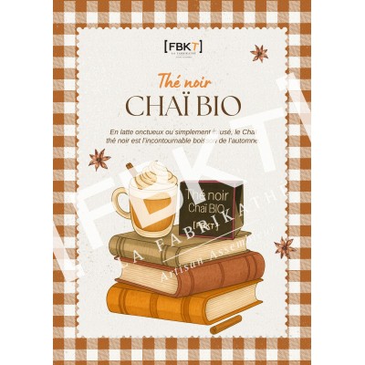 Chaï latte 🍂 – Affiche plastifiée (A3 ou A4)