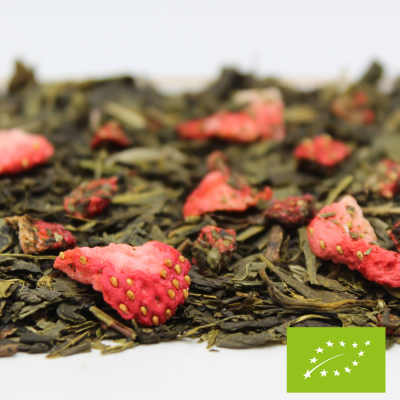 Thé vert Fraise Jasmin Piment BIO*