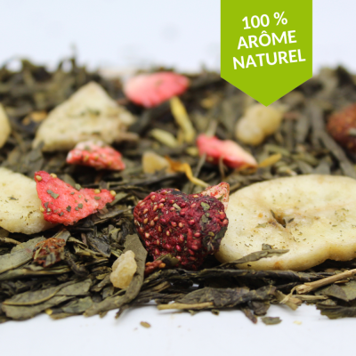 Thé vert Fraise saveur pêche